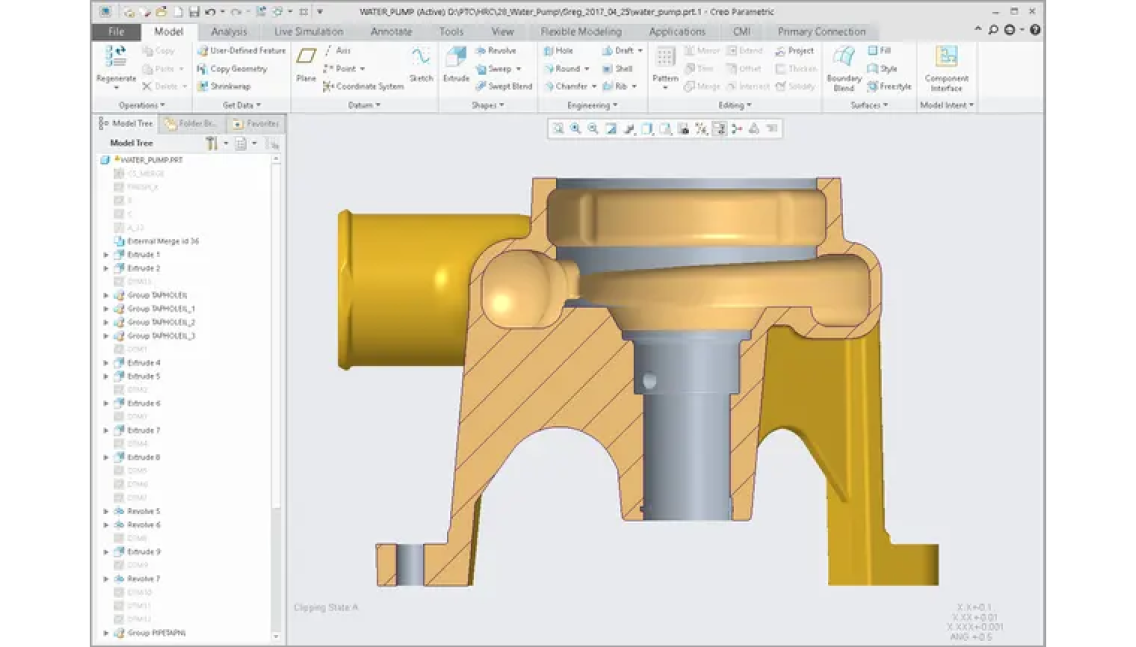 Designing new water pump in Creo